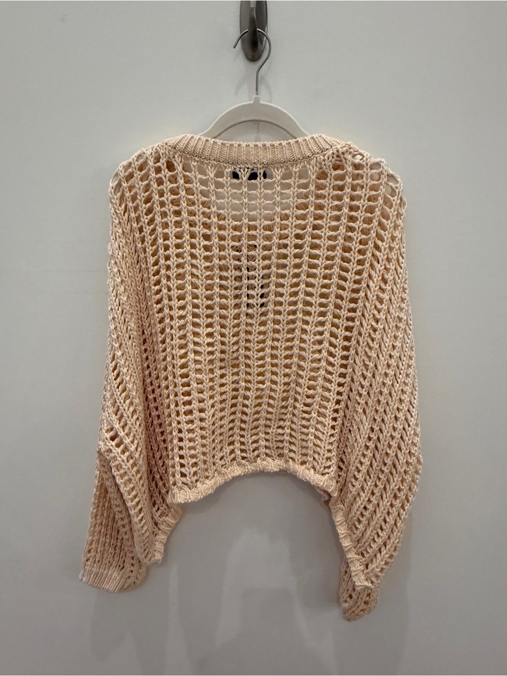 Crochet Open-Knit Beach Sweater - Cream - Picture 4 of 11